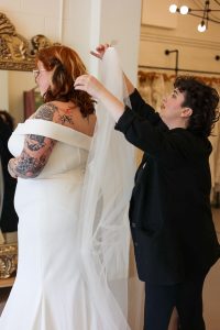 Plus size wedding dresses available to try on at Ivoryology